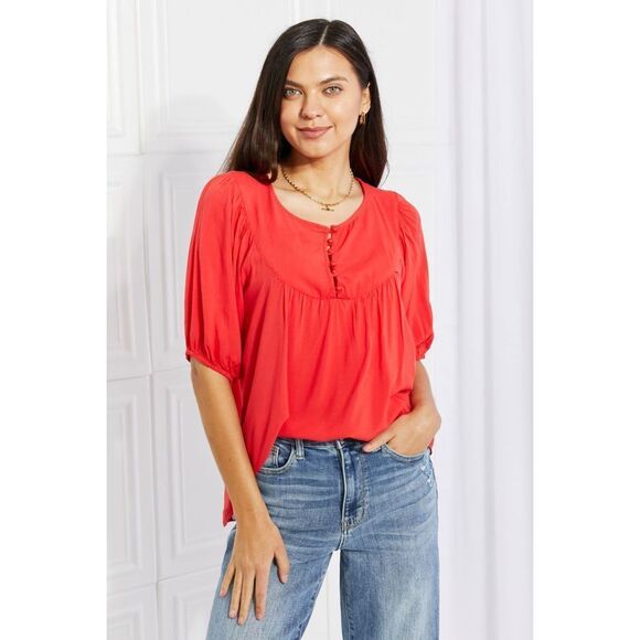 Culture Code Full Size Fresh From The Garden Button Yoke Top - Picture 1 of 11